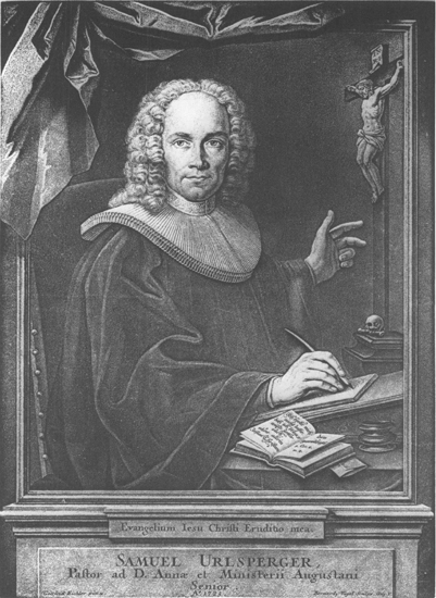 A portrait of the Lutheran theologian Samuel Urlsperger. T