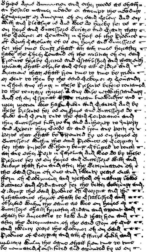 The first page of the Charter of 1732 written in the Georgian language explaining the plight of unemployment.