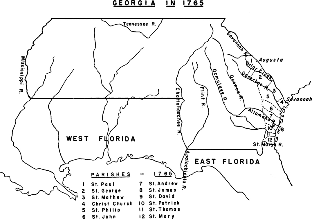 A map depicts the 6 Indian Cessions in Georgia. A map of Georgia from 1733 - 1790 highlights the Indian Cessions. Six regions in the map are marked with boundaries and are bordered. The numbers mapped with years on one side of the map as follows, 1 - 1733, 2 - 1763 (Augusta), 3 - 1773 (Augusta), 4 - 1783 (August), 5 - 1783 (Augusta) Disputed, 1785 (Augusta) Disputed, 1786 (Shoulderbone) Disputed, 1790 (New York), 6 - 1785 (Galphinton) Disputed, and 1786 (Shoulderbone) Disputed.