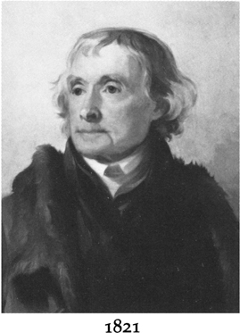 The portrait of Thomas Jefferson from 1821.