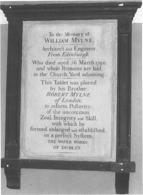 A pedestal engraved in the memory of William Mylne.