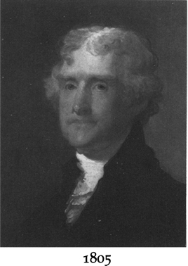 The portrait of Thomas Jefferson from 1805.